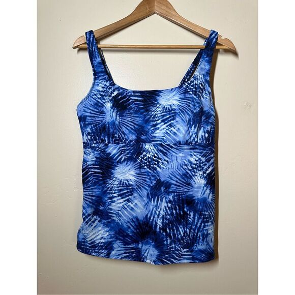 Lands End Blue and White Tankini Top With Padding Size XL New With Tag - Picture 3 of 4